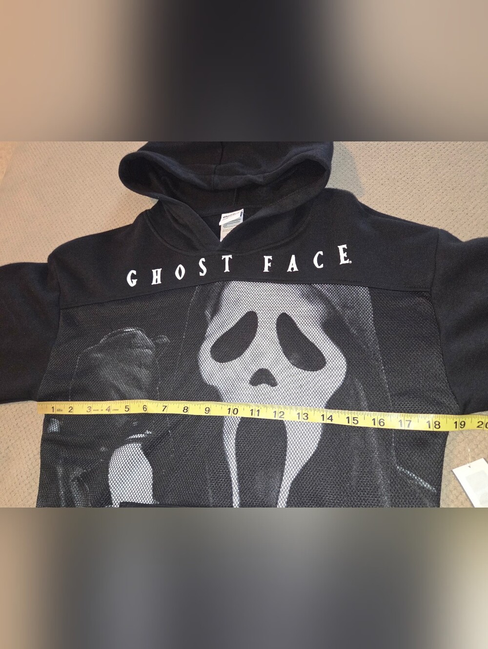 New Ghostface Adult Graphic Black Pullover Hoodie with Long Sleeves Size XS - Picture 6 of 16